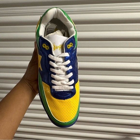 Vintage y2k bape roadsta sneakers shoe green white blue yellow mens 9 NEW - Picture 11 of 12